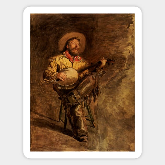 Cowboy Singing by Thomas Eakins Sticker by MasterpieceCafe